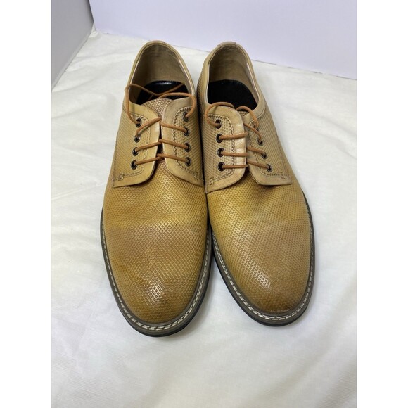 Men's Zanzara Size 11 Oxford Style Leather Shoes Tan - Picture 4 of 8